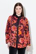 Chemisier motif roses, col chemise et manches longues