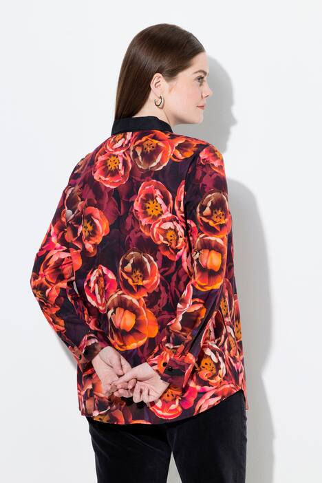 Hemdbluse, Rosen, Hemdkragen, Langarm
