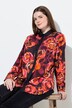 Chemisier motif roses, col chemise et manches longues