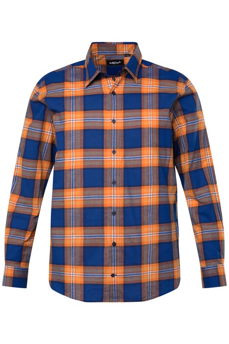 Kostkovaná košile Men+, dlouhé rukávy, Kent límeček, Comfort střih, do 8XL