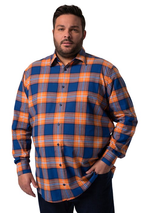 Kostkovaná košile Men+, dlouhé rukávy, Kent límeček, Comfort střih, do 8XL