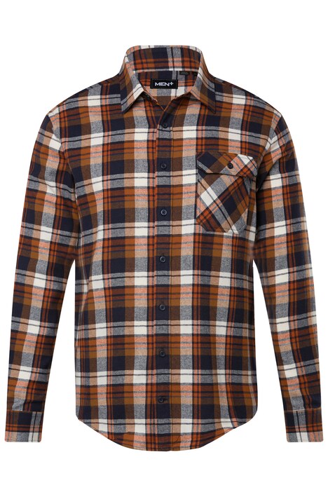Kostkovaná flanelová košile Men+, dlouhé rukávy, Kent límeček, Modern střih, do 8XL
