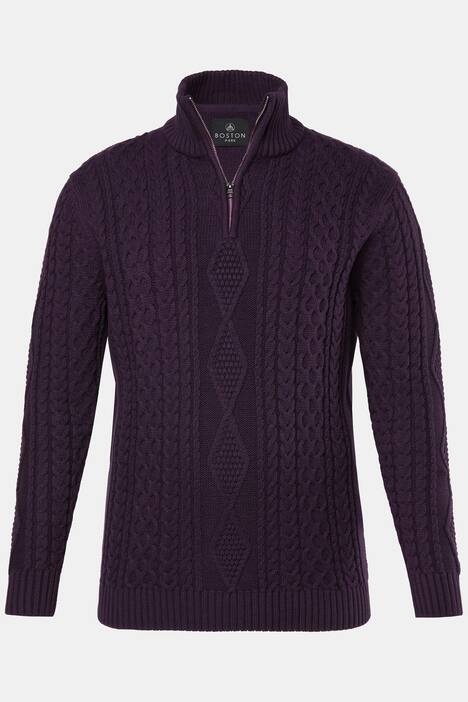 Maglione polo Boston Park con maglia intrecciata, fino alla tg. 86
