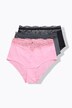 Lot de 3 culottes maxi TruYou, microfibre, dentelle à la taille