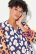 Blouse, luipaard-patroonmix, tuniekhalslijn, lange mouwen