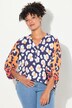 Blouse, luipaard-patroonmix, tuniekhalslijn, lange mouwen