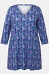 Lang t-shirt, batikmønster, A-form, V-udskæring, 3/4-ærmer
