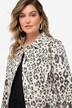 Denimjakke, leopardmønster, skjortekrave, lange ærmer