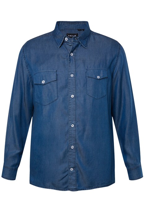 Košile Men+, džínový vzhled, dlouhé rukávy, Kent límeček, Comfort střih, do 8XL