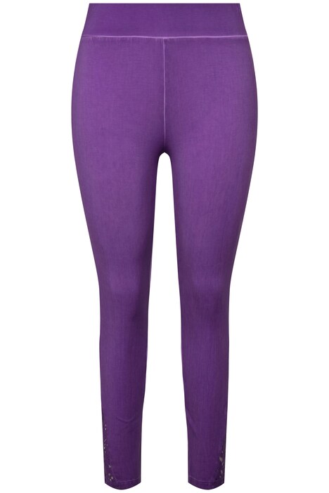 Tight-Fitting Cold-Dyed Lacy Hem Leggings