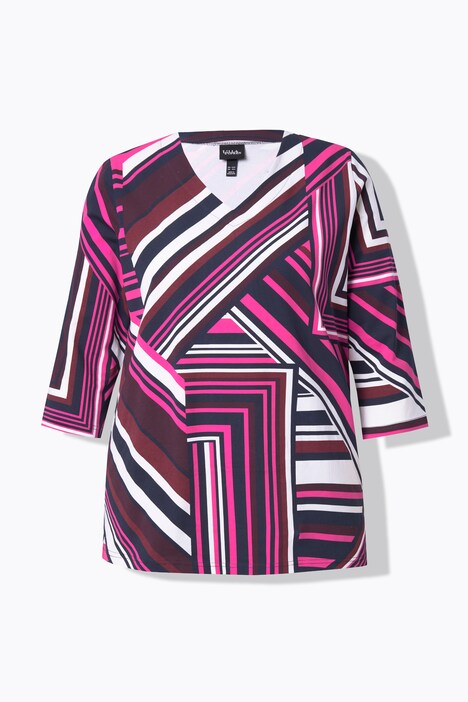 T-shirt imprimé graphique, manches 3/4 et coupe Classic Fit