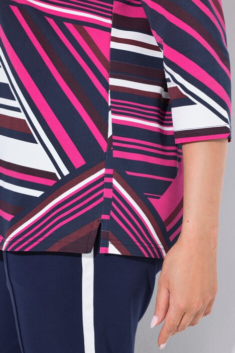 T-shirt imprimé graphique, manches 3/4 et coupe Classic Fit