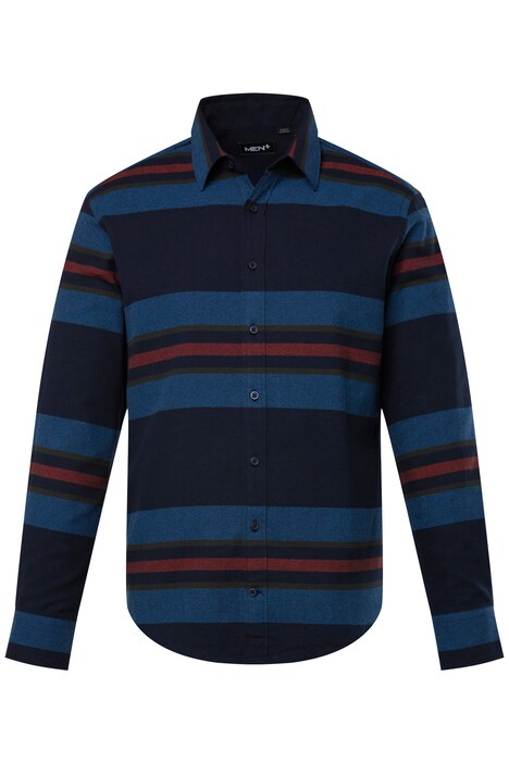 Pruhovaná flanelová košile Men+, dlouhé rukávy, Kent límeček, Modern střih, do 8XL