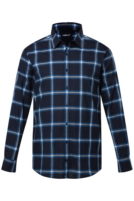 Kostkovaná košile Men+, dlouhé rukávy, Kent límeček, Comfort střih, do 8XL