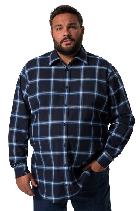 Kostkovaná košile Men+, dlouhé rukávy, Kent límeček, Comfort střih, do 8XL