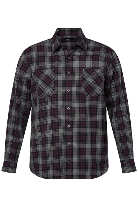 Kostkovaná flanelová košile Men+, dlouhé rukávy, Kent límeček, Comfort střih, do 8XL