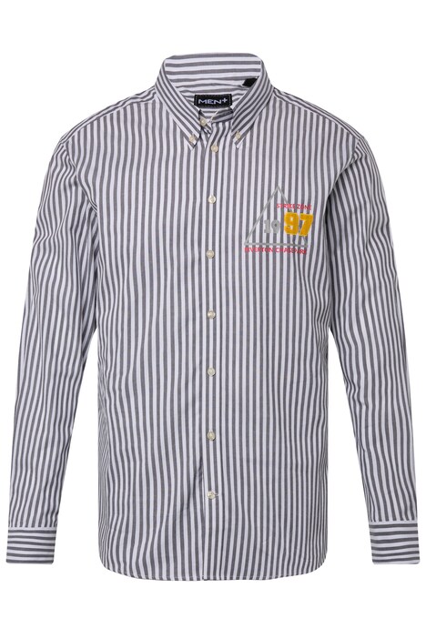 Pruhovaná košile Men+, dlouhé rukávy, límeček s knoflíky, Modern střih, do 8XL