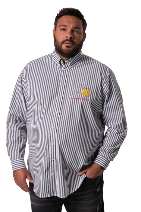 Pruhovaná košile Men+, dlouhé rukávy, límeček s knoflíky, Modern střih, do 8XL