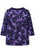 Tričko, květy, výstřih do V, 3/4 rukávy