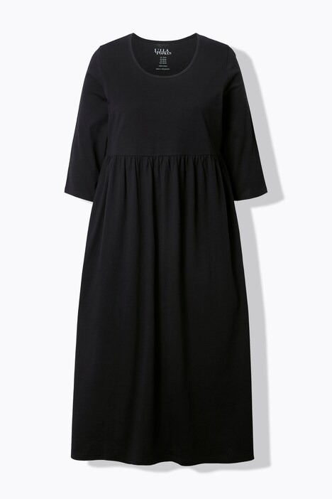 Jersey-Maxikleid, A-Linie, Rundhals, 3/4-Arm, Taschen