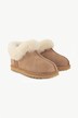 Lammfell-Schuh, Veloursleder, Lammfellfutter