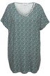 Tričko, oversize, leopardí vzor, výstřih do V s ozdobnými kruhy, krátké rukávy
