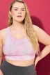 Sports-bustier, softcups, batikktrykk, racerrygg