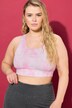 Sports-bustier, softcups, batikktrykk, racerrygg