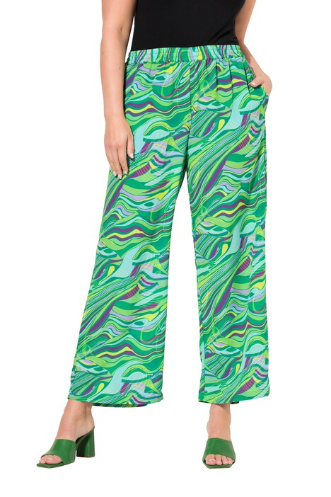 Comfortable Straight Cut Elastic Waist All-Over Print Pants