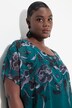 Overhemdblouse, dubbelgelaagd, oversized, ronde hals, korte mouwen