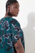 Overhemdblouse, dubbelgelaagd, oversized, ronde hals, korte mouwen