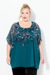 Overhemdblouse, dubbelgelaagd, oversized, ronde hals, korte mouwen