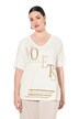 Tričko, nápis, výstřih do V, krátké rukávy