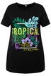 Tričko, dlouhé, motiv TROPICAL, kulatý výstřih, krátké rukávy