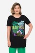 T-skjorte, lang, TROPICAL-motiv, rund hals, halvermet