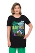 Tričko, dlouhé, motiv TROPICAL, kulatý výstřih, krátké rukávy