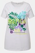 T-skjorte, lang, TROPICAL-motiv, rund hals, halvermet