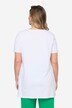 T-skjorte, lang, TROPICAL-motiv, rund hals, halvermet