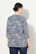 T-shirt à col rond avec découpe et manches 3/4, motif léopard