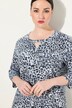 T-shirt à col rond avec découpe et manches 3/4, motif léopard