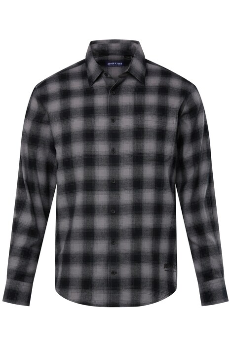 Kostkovaná flanelová košile John F. Gee, dlouhé rukávy, Kent límeček, Modern střih, do 8XL