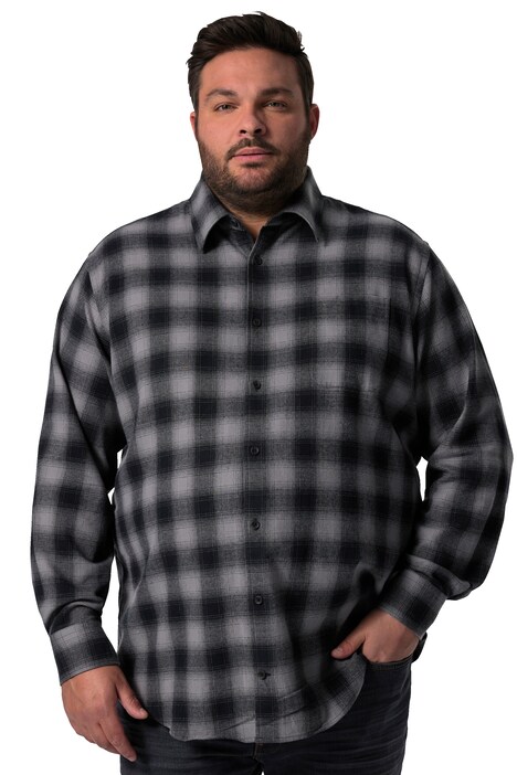 Kostkovaná flanelová košile John F. Gee, dlouhé rukávy, Kent límeček, Modern střih, do 8XL