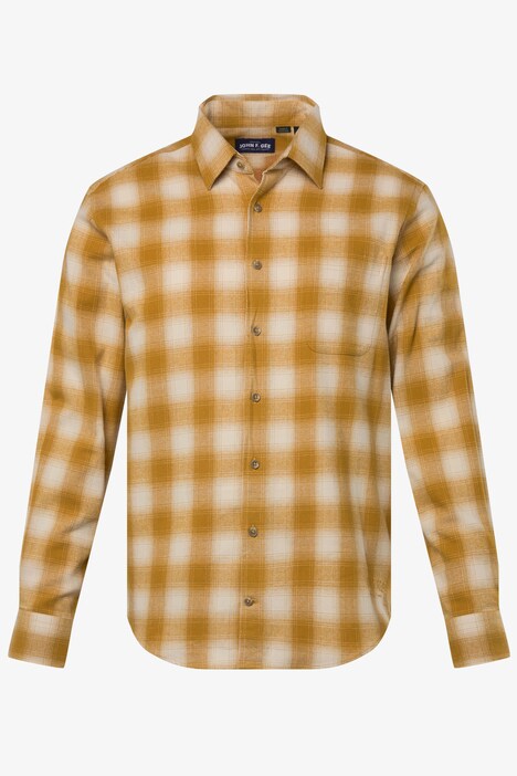 Kostkovaná flanelová košile John F. Gee, dlouhé rukávy, Kent límeček, Modern střih, do 8XL