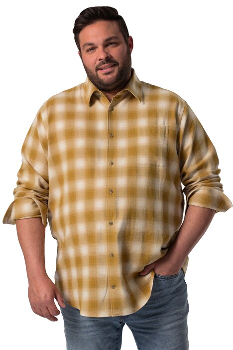 Kostkovaná flanelová košile John F. Gee, dlouhé rukávy, Kent límeček, Modern střih, do 8XL