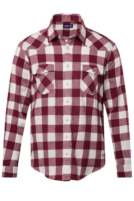 Kostkovaná flanelová košile John F. Gee, dlouhé rukávy, Kent límeček, Modern střih, do 8XL