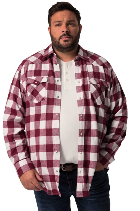 Kostkovaná flanelová košile John F. Gee, dlouhé rukávy, Kent límeček, Modern střih, do 8XL