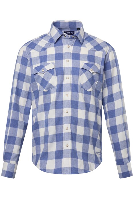 Kostkovaná flanelová košile John F. Gee, dlouhé rukávy, Kent límeček, Modern střih, do 8XL