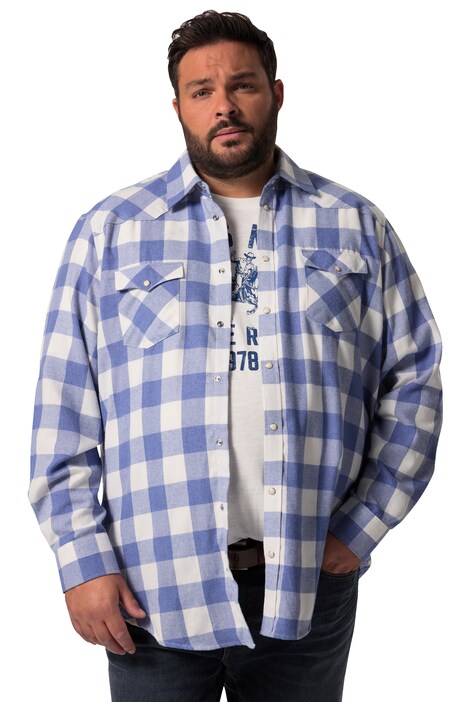Kostkovaná flanelová košile John F. Gee, dlouhé rukávy, Kent límeček, Modern střih, do 8XL
