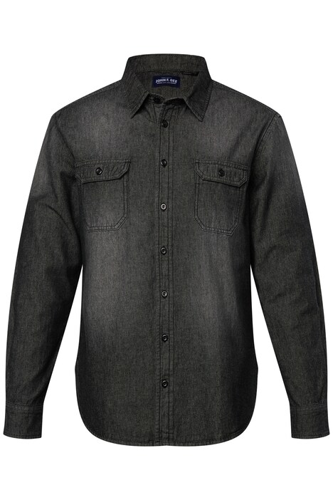 Džínová košile John F. Gee, dlouhé rukávy, Kent límeček, Modern střih, do 8XL