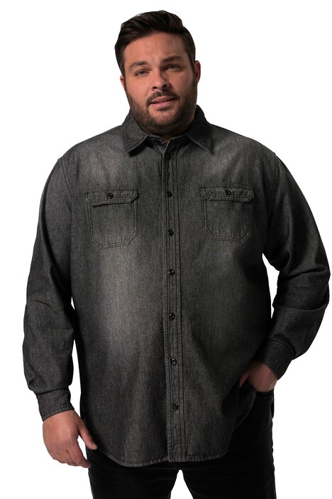 Džínová košile John F. Gee, dlouhé rukávy, Kent límeček, Modern střih, do 8XL